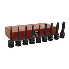 74400 Juego de 9 dados de impacto punta Torx® 1/2" 
