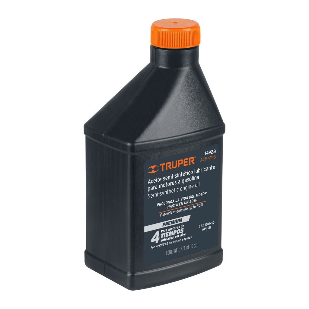 Aceite semi-sintético, 4 tiempos, 400 ml (14 oz), Truper ACES-4T-14