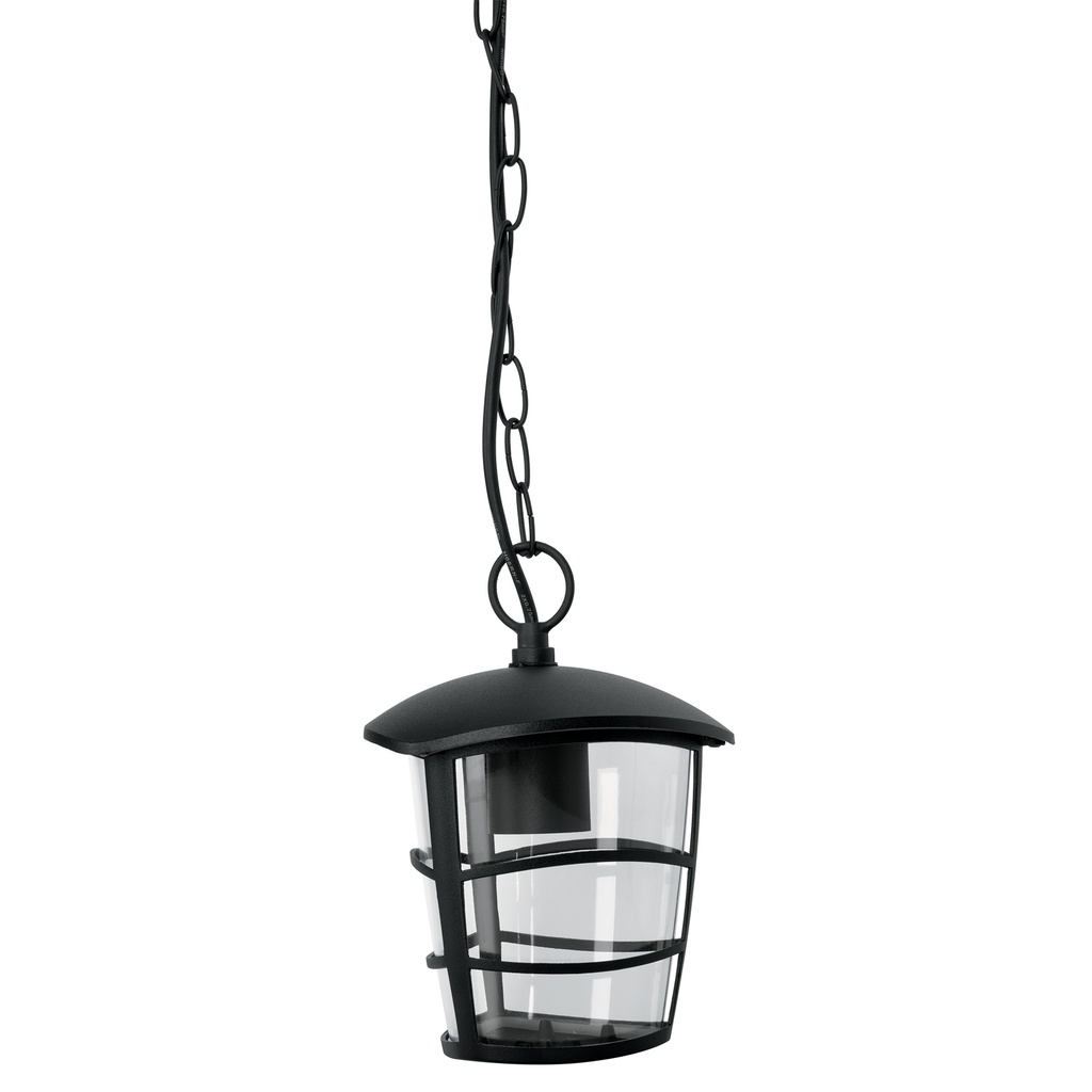 Arbotante tipo farol moderno colgante para exteriores, negro COL-103S
