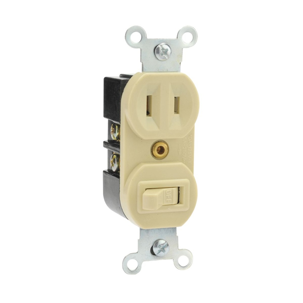 APAGADOR CON CONTACTO POLARIZADO MARFIL 15A 127V 8840100