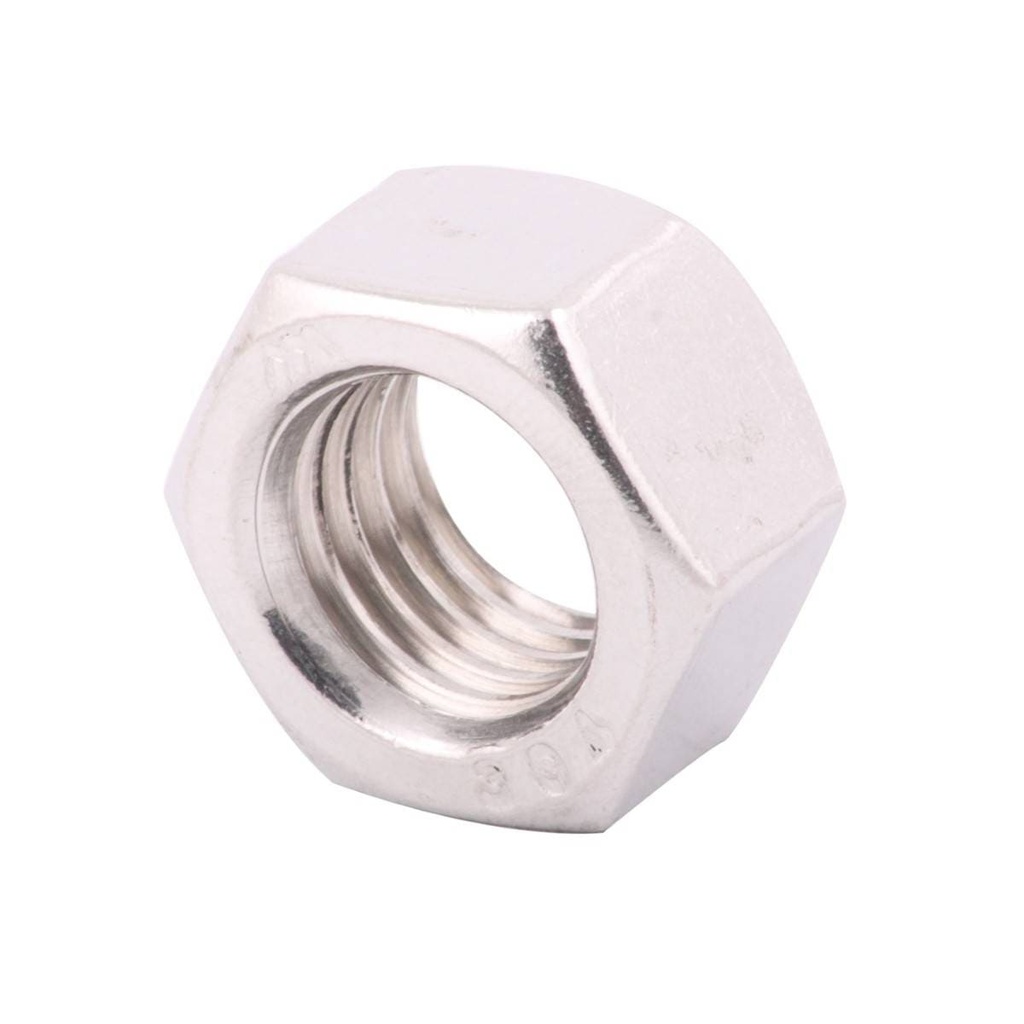 "TUERCA HEX. DE ACERO INOX. 1/4""-20 (Precio x Caja c/300 pzs)"