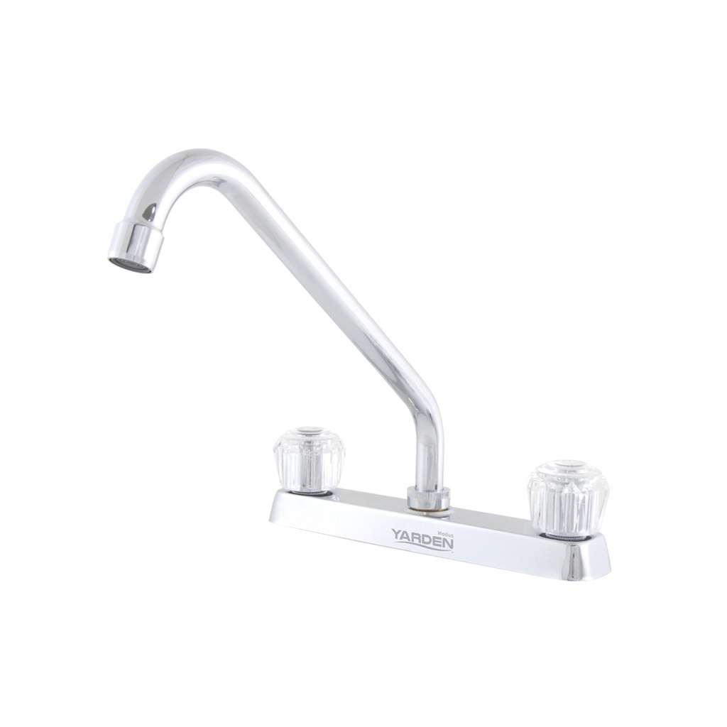 MEZCLADORA FREGADERO 8" CUELLO LARGO MANERAL ACRILICO