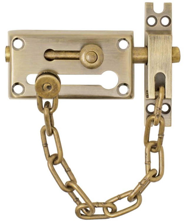 PASADOR CON CADENA LATON ANTIGUO