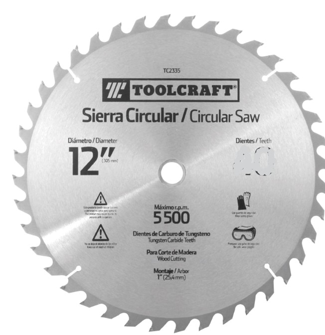 SIERRA CIRCULAR 12" EJE 1" CON60 DIENTES