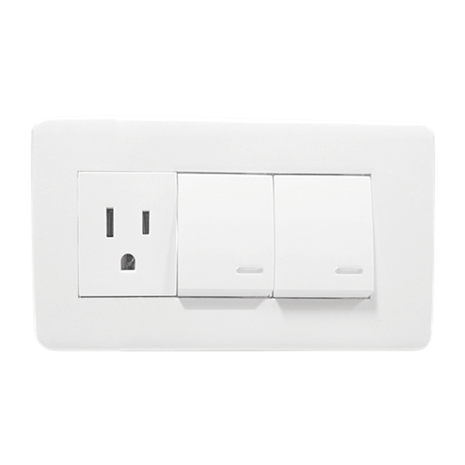 [8840945] APAGADOR DOBLE Y CONTACTO CON PLACA BLANCA 24 mm