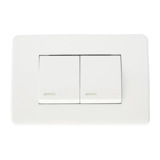 [8840950] APAGADOR SENCILLO Y APAGADOR ESCALERA CON PLACA BLANCA 24 mm