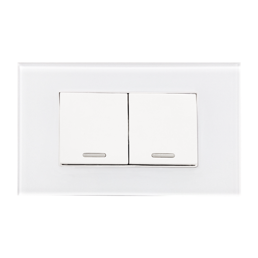 [8842900] APAGADOR DOBLE CON PLACA DE ACRILICO BLANCA 36MM