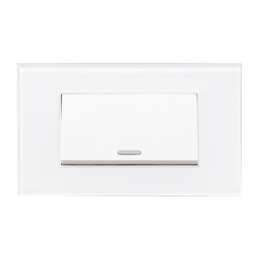 [8842910] APAGADOR SENCILLO CON PLACA DE ACRILICO BLANCA 72MM