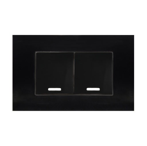 [8843950] APAGADOR SENCILLO Y APAGADOR ESCALERA CON PLACA DE ACRÍLICO NEGRA 36 mm