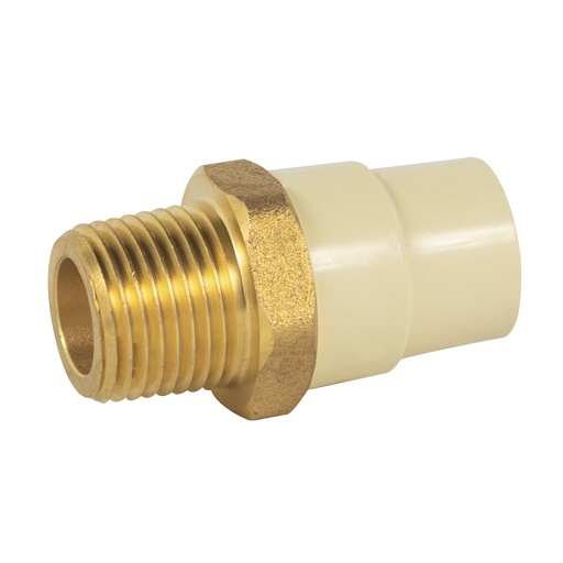 [45104] Adaptador macho de CPVC 1/2' con inserto de latón, FOSET CPVC-651