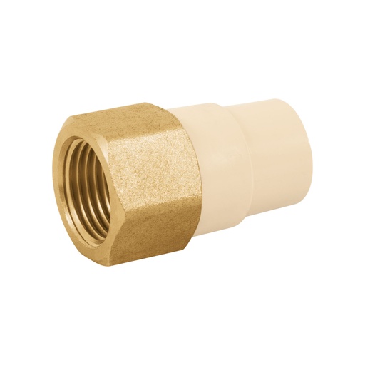 [45107] Adaptador hembra de CPVC 1/2' con inserto de latón, FOSET CPVC-641