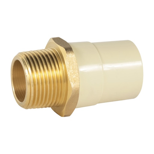 [45106] Adaptador macho de CPVC 1' con inserto de latón, FOSET CPVC-653