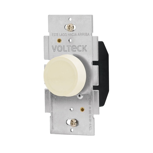 [46302] Atenuador de luz giratorio, Standard, marfil, Volteck DIM-S