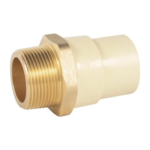 [48959] Adaptador macho de CPVC 1-1/4' con inserto de latón, FOSET CPVC-654