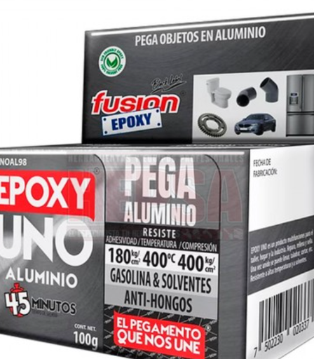 [unoal98] ADHESIVO EPÓXICO INDUSTRIAL AUTOMOTRÍZ Y DE USO GENERAL EPOXY UNO ALUMINIO 100G FUSION EPOXY UNOAL98