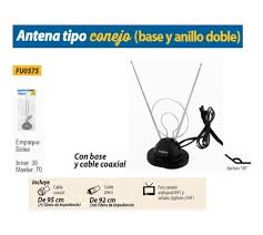 [FU0621] ANTENA DE CONEJO CON CABLE COAXIAL