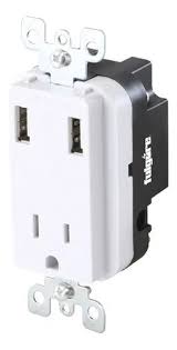 [FU1328] CONTACTO SENCILLO ATERRIZADO + USB DOBLE