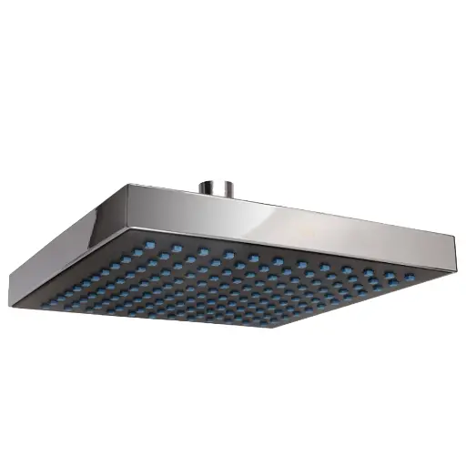 [44GP] 8" REGADERA CUADRADA ANTISARRO PLAS.CROMO S/BRAZO Y CHAPETON
